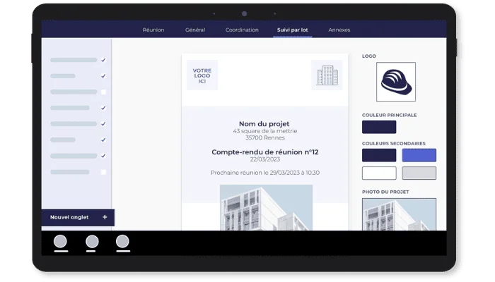 Personnalisation du compte rendu
