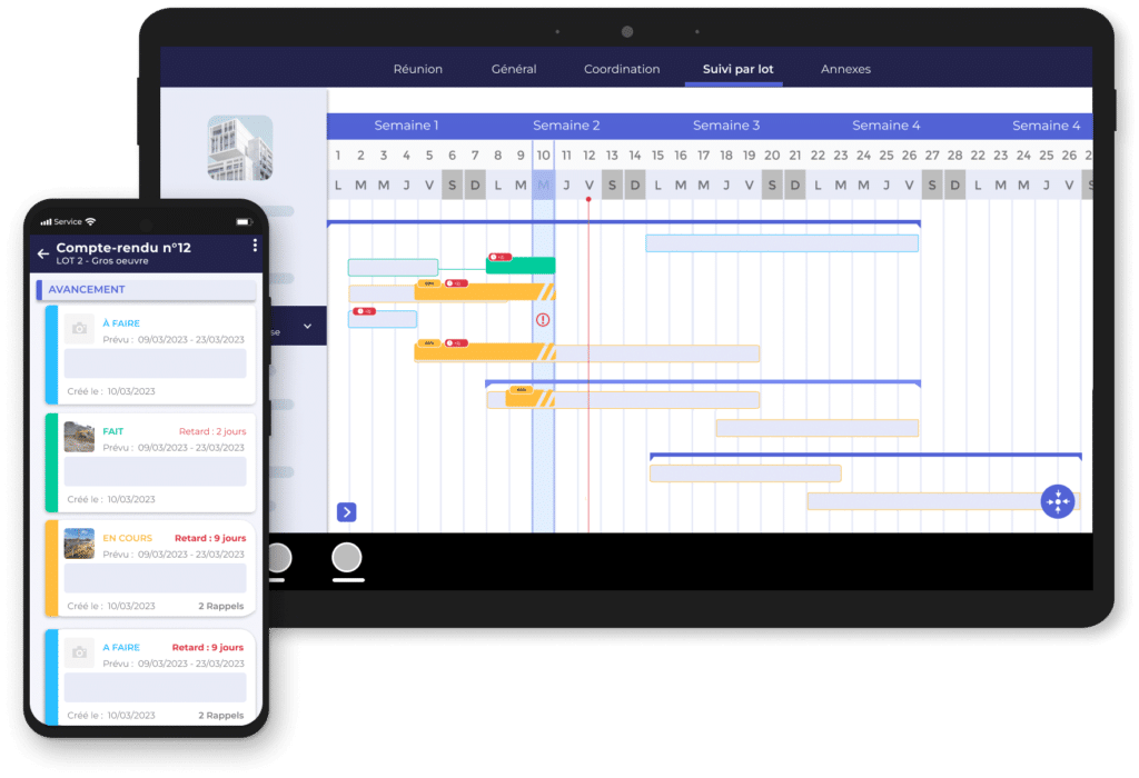 Vue planning du compte rendu