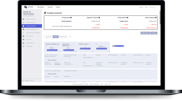 aperçu du module de consultation des entreprises