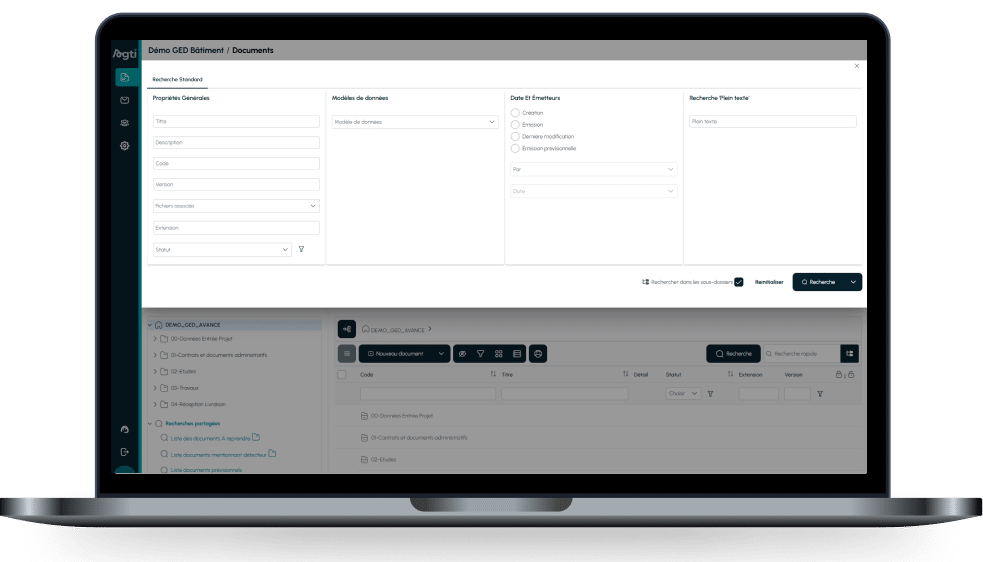 Recherche avancée sur la GED