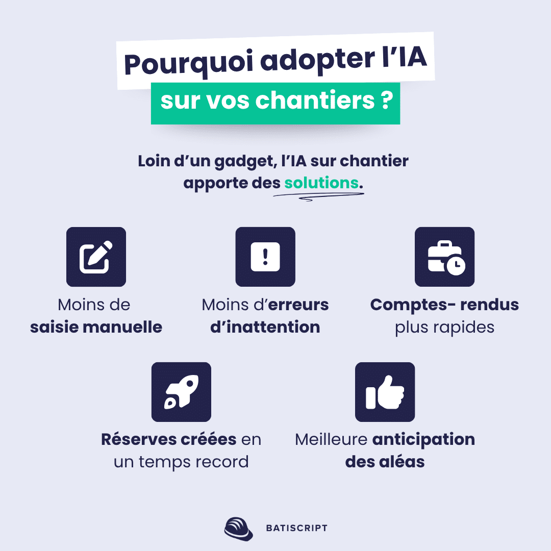 Pourquoi adopter l'ia sur vos chantier
