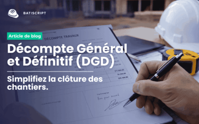 Décompte Général et Définitif (DGD) : pourquoi la clôture d’un chantier peut devenir complexe